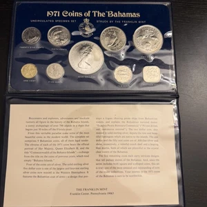 Münzmünzensätze der Bahamas 1971 9 der Franklin Mint - Bild 1 von 3