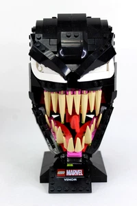 Lego #76187 Marvel Venom Head Bust ** Built and Displayed ** Spider-Man Villain - Picture 1 of 10