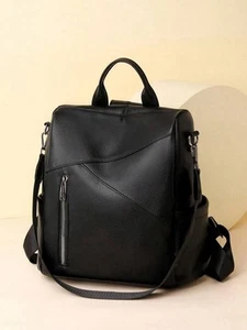 Molshine Anti Theft Backpack, Fashion Casual Travel PU Leather Bag Shoulder Bag - Picture 1 of 9