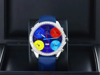 Jacob & Co. Five Time Zone 47mm, Blue Dial - Stainless Steel on Strap, JC11 - Image 1 of 4