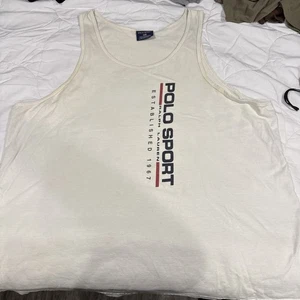 Vtg Ralph Lauren Polo Sport Tank Top Muscle Shirt XL Working In The Yard Shirt - Picture 1 of 13