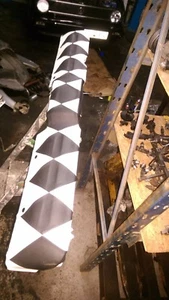 Echtleder Schutz Bezug Knieschutz Mosaik Weiß Schwarz Golf Cabrio 1 2H - Picture 1 of 4