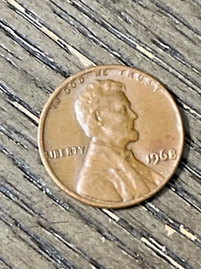Rare 1968 - American One Cent - No Mint Mark, Rim Error In Lettering - Picture 1 of 4