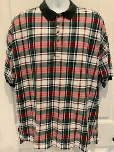 Vintage CROSS CREEK Mens Size Large Blue Plaid Short Sleeve Collared Polo Shirt - Picture 1 of 4