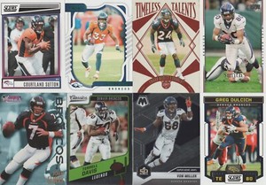 Denver Broncos Football Card Lot of 8-J. Elway, T. Davis, R. Smith, V. Miller