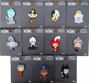 JOBLOT 11x SPILLE SMALTATE CHIBI UFFICIALI LOUNGEFLY X DISNEY VILLAINS NUOVE DI ZECCA! - Foto 1 di 2