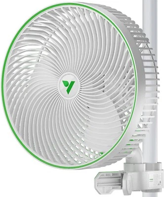 VIVOSUN AeroWave E9 Clip on Fan,EC Motor,Auto Oscillation,Air Circulator,White - Image 1 of 4