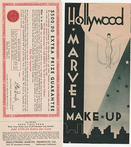1932 Hollywood Marvel Beauty Products  Contest Promotional Items - Picture 1 of 3