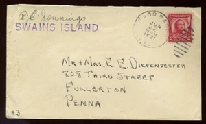PAGO PAGO TOKEN SWAINS ISLAND US PACIFIC COVER RARE! - Bild 1 von 1