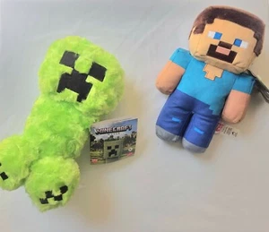 2025 Minecraft Movie 8" Plush FUZZY CREEPER and STEVE NEW. - Picture 1 of 5