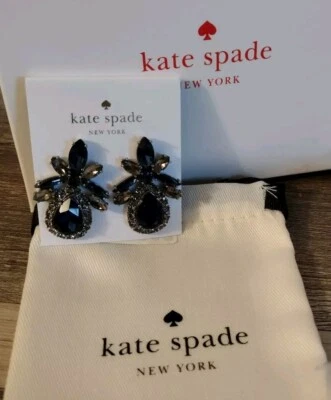 Pendientes Kate Spade New York Cristal y Piedra Declaración Azul Marino Multi Nuevos en Caja  Foto 1 de 4