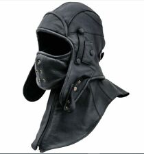 Genuine Calf mild leather Aviator Cap - Collar and face cover Tactical Hood Cap