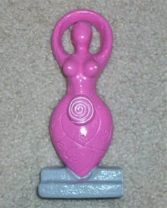 PINK MOON GODDESS STATUE FIGURE HANDMADE OOAK WICCA BREAST CANCER PAGAN-C3 - Picture 1 of 4