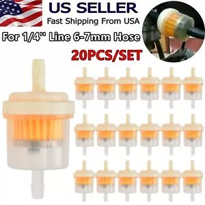 20pcs Motor Inline GAS Oil FUEL Filter Small Engine For 1/4'' Line 6-7mm Hose - Picture 1 of 13