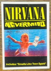 Tarjeta postal original rara de Nirvana Nevermind del Reino Unido 4x6 huele a espíritu adolescente 1991 A+ - Imagen 1 de 3