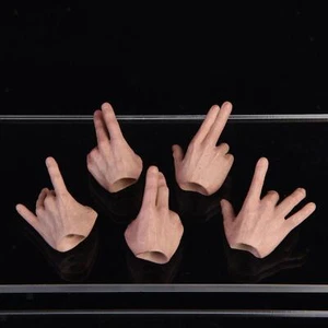 5x 1:6 Wheat Skin Mans Hands Model for DID BBI 12'' Action Figures Body Accs