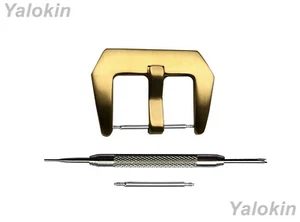 Juego de hebillas anchas de color dorado para correas de correa de reloj de 18 mm 20 mm 22 mm 24 mm - Herramienta de pasadores - Imagen 1 de 5