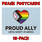 (10-Pack) Cartes postales farce - LGBTQ + allié - Envoyez-les vous-même à vos victimes