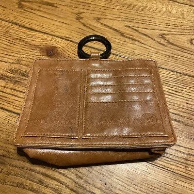 Bolso Cartera Organizador Bolsillos Bolsillos Anillo Marrón Imitación Cuero Vegano Foto 1 de 4