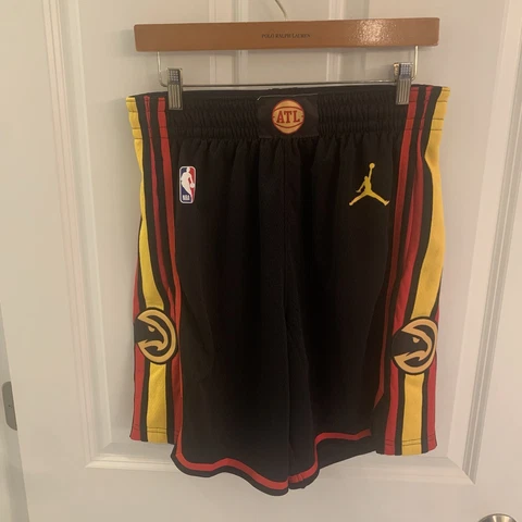 Jordan Atlanta Hawks NBA Statement Shorts Men 34 Medium M NWT New Black DriFit Cover