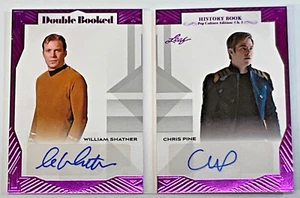 2024 LEAF HISTORY BOOK WILLIAM SHATNER CHRIS PINE AUTO #/10 STAR TREK CAPT. KIRK - Picture 1 of 2