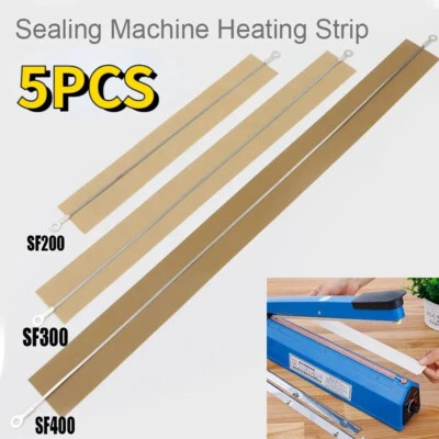 5pcs 8-16inch Impulse Sealer Heating Strip/Heat Wire Element Grip/Teflon Cloth - Image 1 of 4