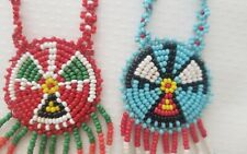Lot Two (2) Vintage Native American Indian Style Seed Bead Necklace Thunderbird