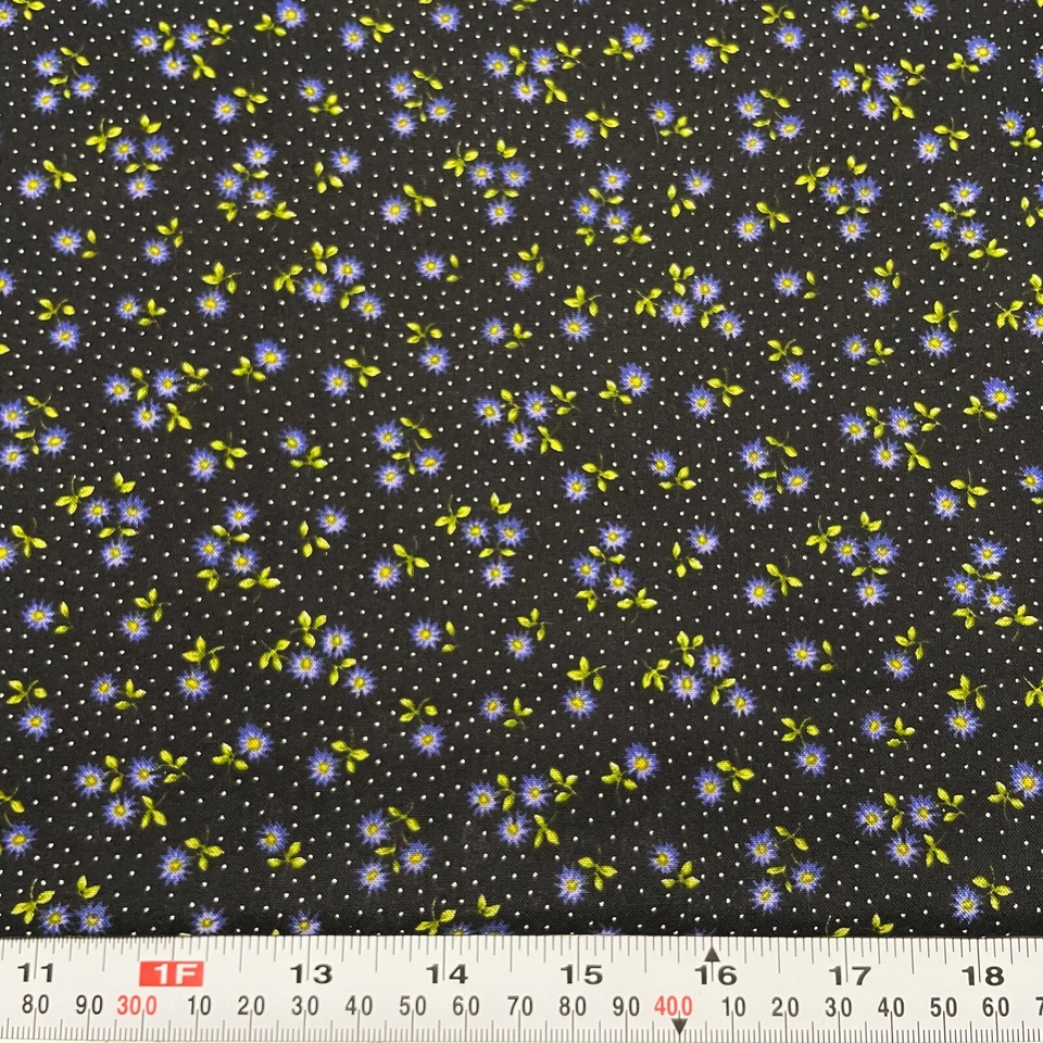 Vintage 2004 Midnight Florals Janet Grossard Spectrix algodón por media yarda Foto 1 de 2