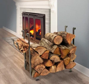"Handgefertigtes Kaminholzregal - Rustikaler Metall Holzhalter für drinnen & draußen - Bild 1 von 5