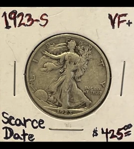 PRICE DROPPED 1923 S Walking Liberty Half Dollar “VF to XF” Very Scarce Date - Picture 1 of 2