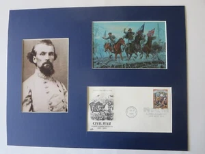 Nathan Bedford Forrest at the Battle of Shiloh & First Day Cover of its stamp - Picture 1 of 2