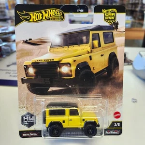 Hot Wheels Premium Car Culture Off Road Land Rover Defender 90 en amarillo 2/5 - Imagen 1 de 3