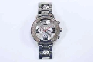 Gorgeous Aqua Master Men's Diamond Dial Stainless Steel Bracelet Diamond Watch - Picture 1 of 11