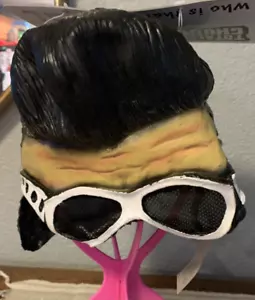 Vintage Elvis Presley Rubber Mask With Sideburns/Glasses Adult One Size - Picture 1 of 6