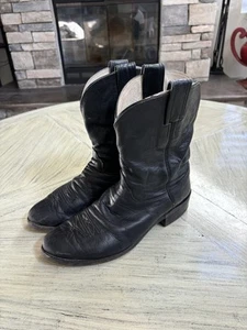 Stivali da cowboy Olathe da uomo taglia 11,5D in pelle di vamp neri made in USA 4097 classici - Foto 1 di 7