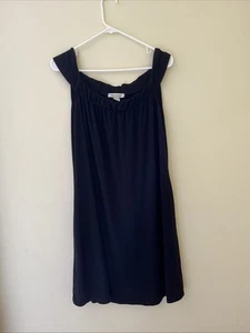 White House Black Market Black Sleeveless Loose Summer Dress With Pockets S - Picture 1 of 5