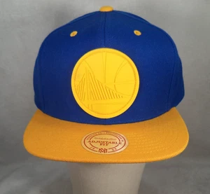 Mitchell & Ness Golden State Warriors Snapback Hat Blue Adjustable Cap Wool NBA - Picture 1 of 13