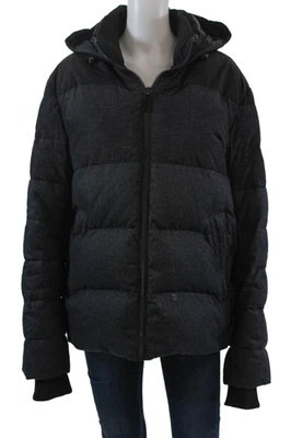 Chaqueta acolchada acolchada acolchada con textura manga larga cremallera completa talla negra Elie Tahari para mujer Foto 1 de 4