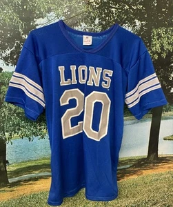 Vintage 80s 90s Detroit Lions Rawlings Football Jersey Barry Sanders Large #20 - Bild 1 von 4