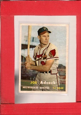 1957 Topps #117 Joe Adcock EX Excellent Braves ID:65877 - Image 1 of 2