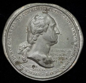 1904 Washington Monument Association Fantasy Uniface Strike on Counterfeit Peso - Picture 1 of 2