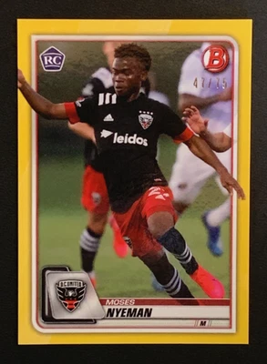 2020 Bowman MLS #36 | MOSES NYEMAN | RC Rookie Card | D.C. United; YELLOW 47/75 - Image 1 of 3