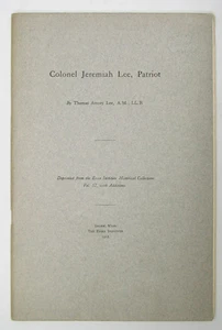 Lee, Thomas Amory. Colonel Jeremiah Lee, Patriot - Picture 1 of 2
