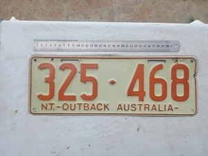 Northern Territory Numeric Number Plate NT 325 468 N.T. Outback Australia - Foto 1 di 3