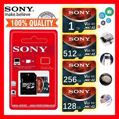 Sony Micro SD TF Card 2TB 1TB 512GB 256GB 128GB Class10 Ultra Fast Speed Memory - Image 1 of 4