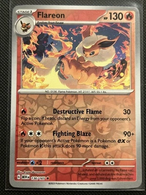 Flareon 136/165 Sv: Scarlet & Violet 151 Reverse Holo - Image 1 of 4