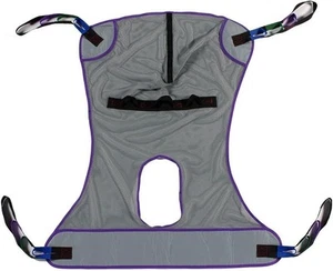 Patient Aid Full Body Mesh Commode Patient Lift Sling, Medium - Blue,Black,Grey- - Picture 1 of 5
