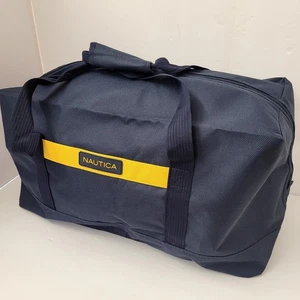 Neu ohne Etikett Nautica Seesack Reisetasche Wochenendtasche marineblau gelb gestreift 20 Zoll zwei Reißverschlüsse - Bild 1 von 12