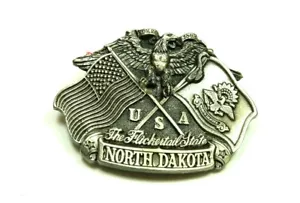 Vintage 1988 North Dakota Pewter Gürtelschnalle (84) - Bild 1 von 2