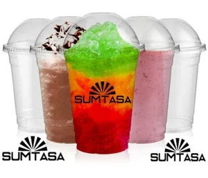 🔥 7 10 12 16 20 24 OZ Clear Reusable Slush Puppie Smoothie Cups Disposable Cup - Picture 1 of 10